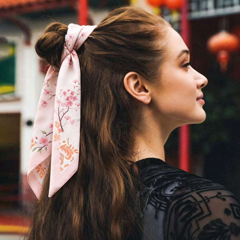 Silk Neck Scarf - Fashion Women Silk Satin Skinny Scarf