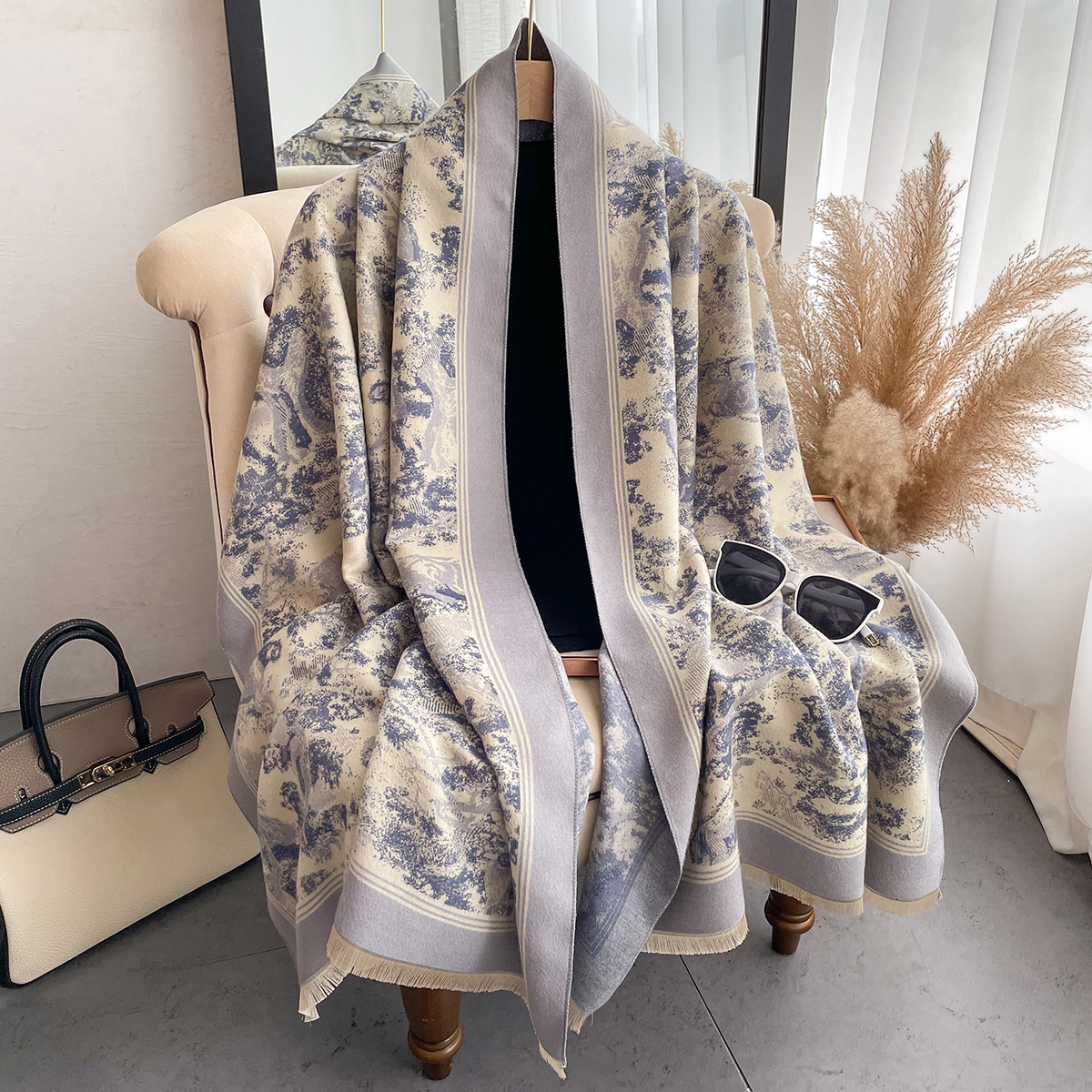 Woven Scarf Blanket - Luxury Winter Cashmere Scarf Women Design