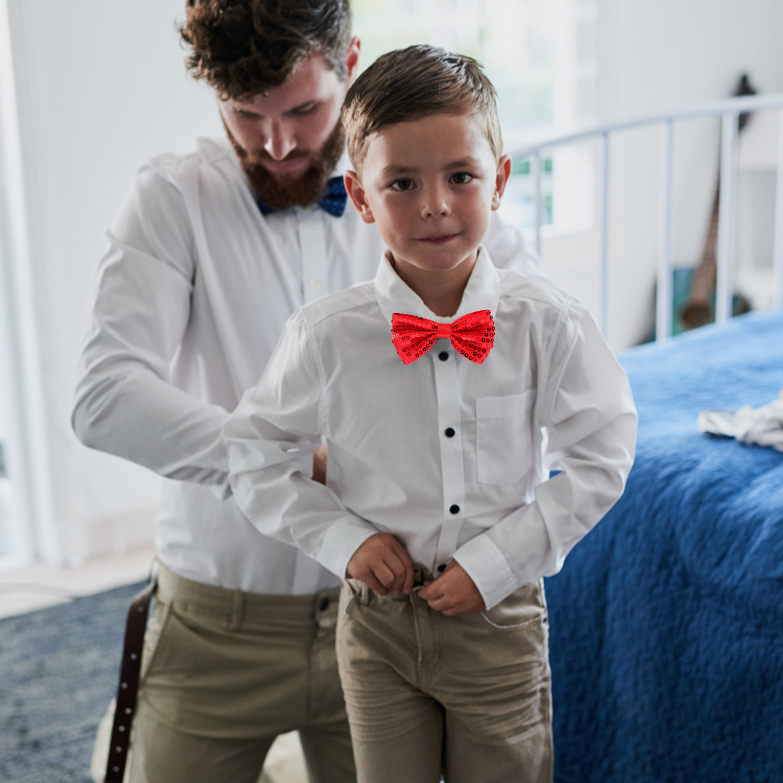 5Pcs Children Sparkly Sequin B - Bow Tie Pre Tied ulasan dan harga