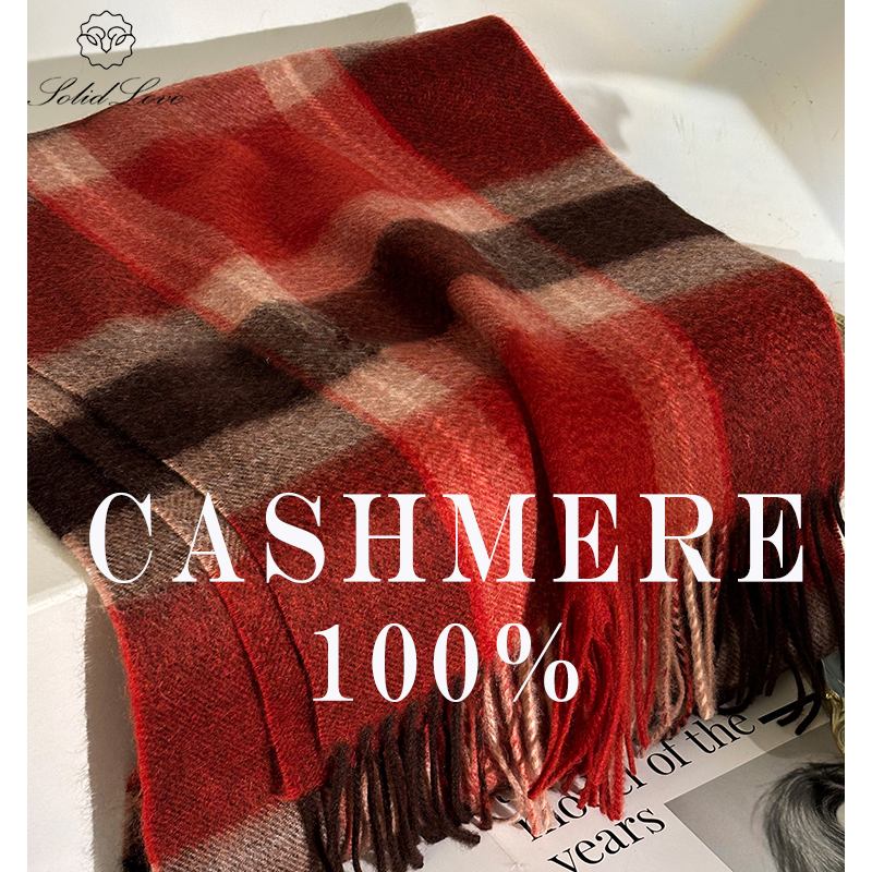 100% Cashmere Scarf   Plaid  W - Muffler Men Wool ulasan dan harga