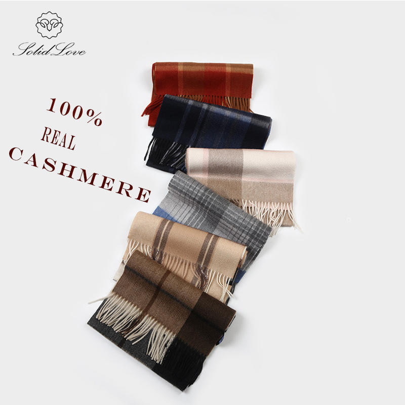 100% Cashmere Scarf   Plaid  W - Muffler Men Wool ulasan dan harga