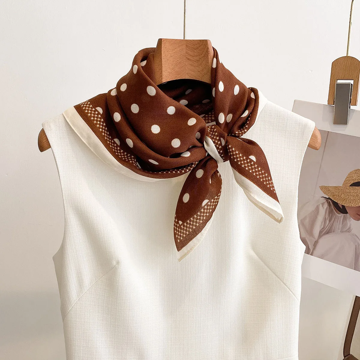 Luxury Polka Dot Printed Squar - Face Scarf Mask ulasan dan harga