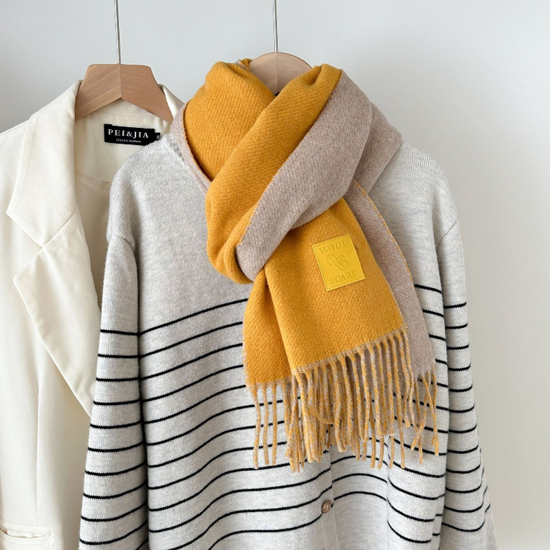 New Luxury Design Wool Scarf W - Muffler Men Wool ulasan dan harga