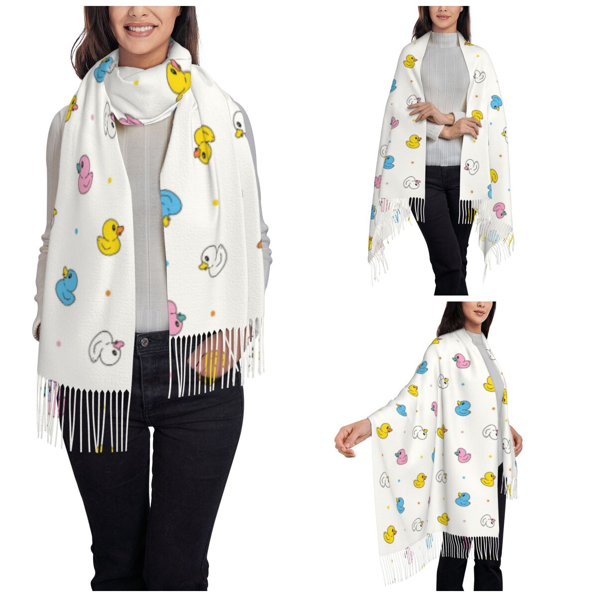 Women's Scarf with Tassel Cute - Pashmina Wrap Large ulasan dan harga