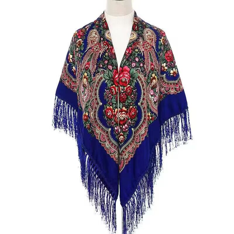 130*130cm Ethnic Printed Squar - Woven Scarf Blanket ulasan dan harga