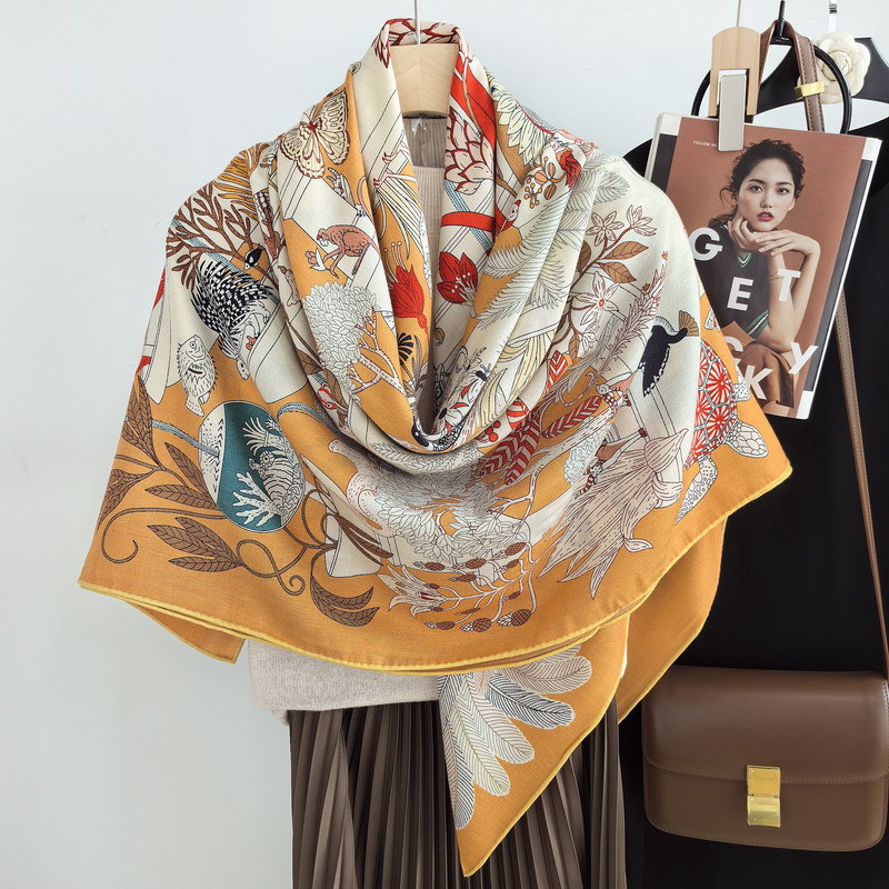 Double Sided Print Luxury Silk - Pashmina Wrap Large ulasan dan harga