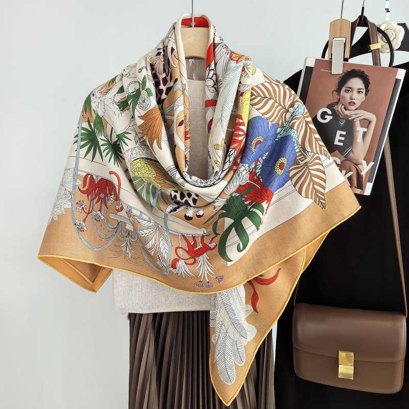 Double Sided Print Luxury Silk - Pashmina Wrap Large ulasan dan harga