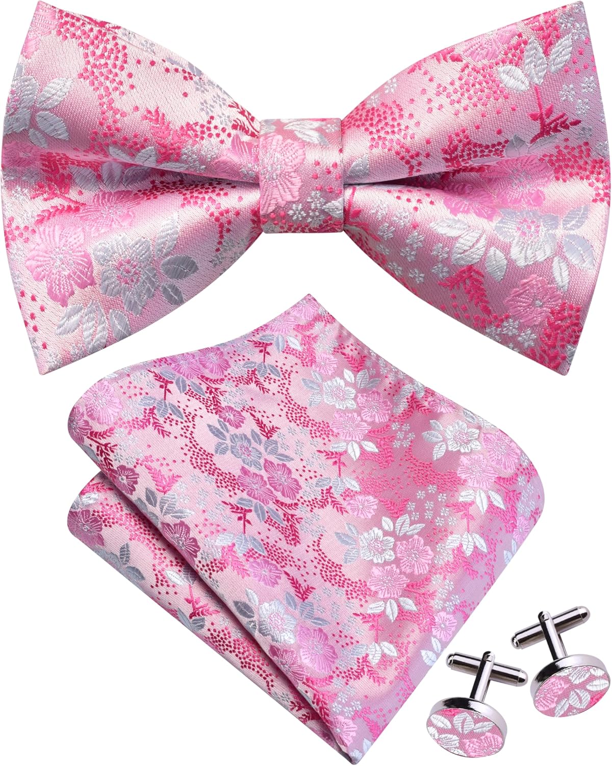 Floral Bow Tie & Handkerchief  - Pocket Square Set ulasan dan harga