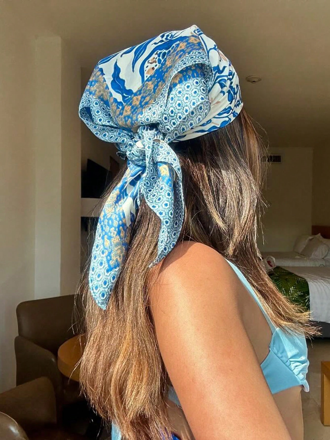 Luxury Brand Bohemia Print Squ - Face Scarf Mask ulasan dan harga