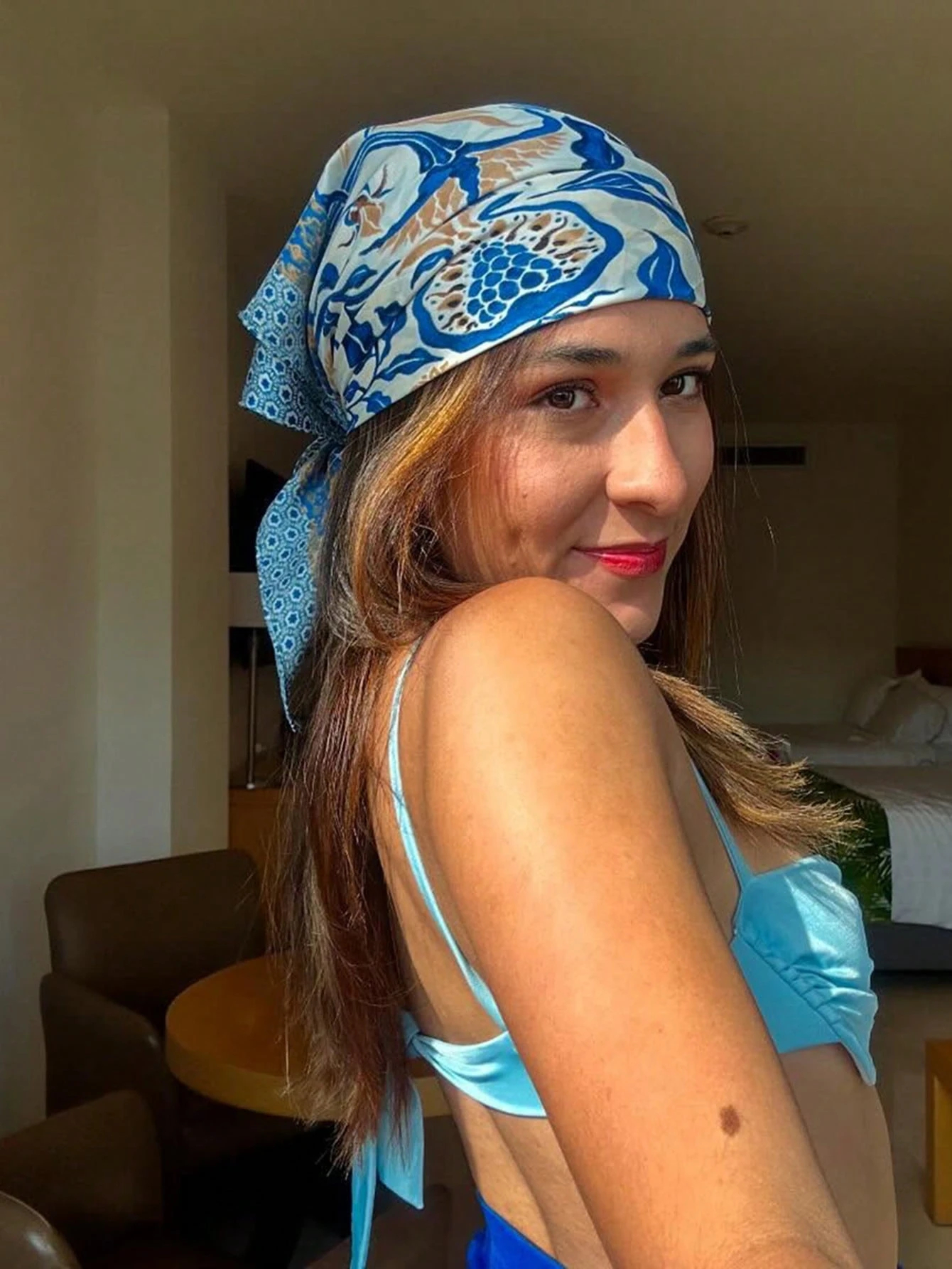 Luxury Brand Bohemia Print Squ - Face Scarf Mask ulasan dan harga