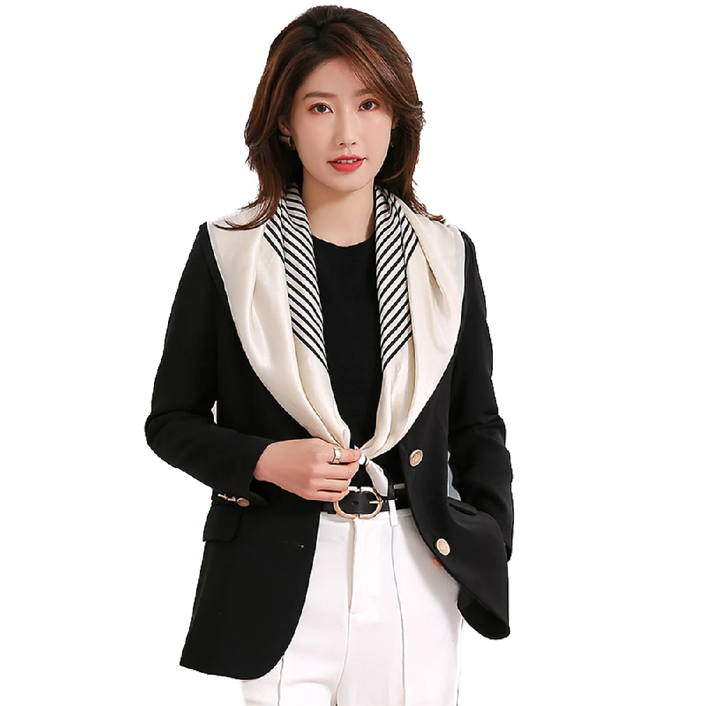 Vintage 100% Silk Scarf Women  - Silk Tie Striped ulasan dan harga