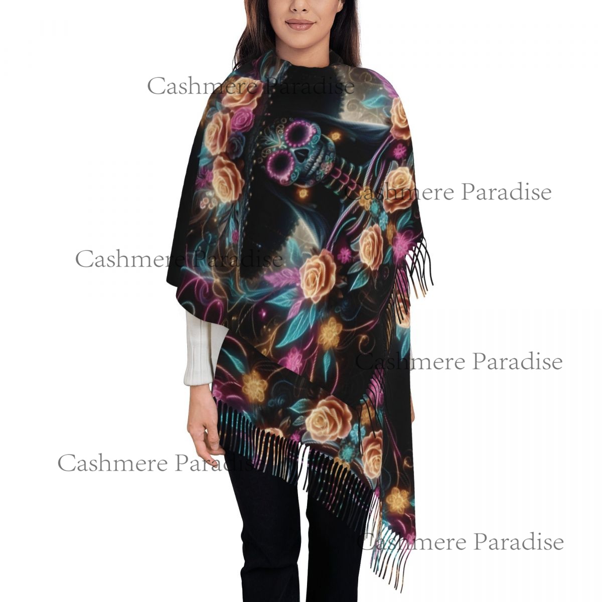 Mexico Skull Woman Vintage Sty - Pashmina Wrap Large ulasan dan harga