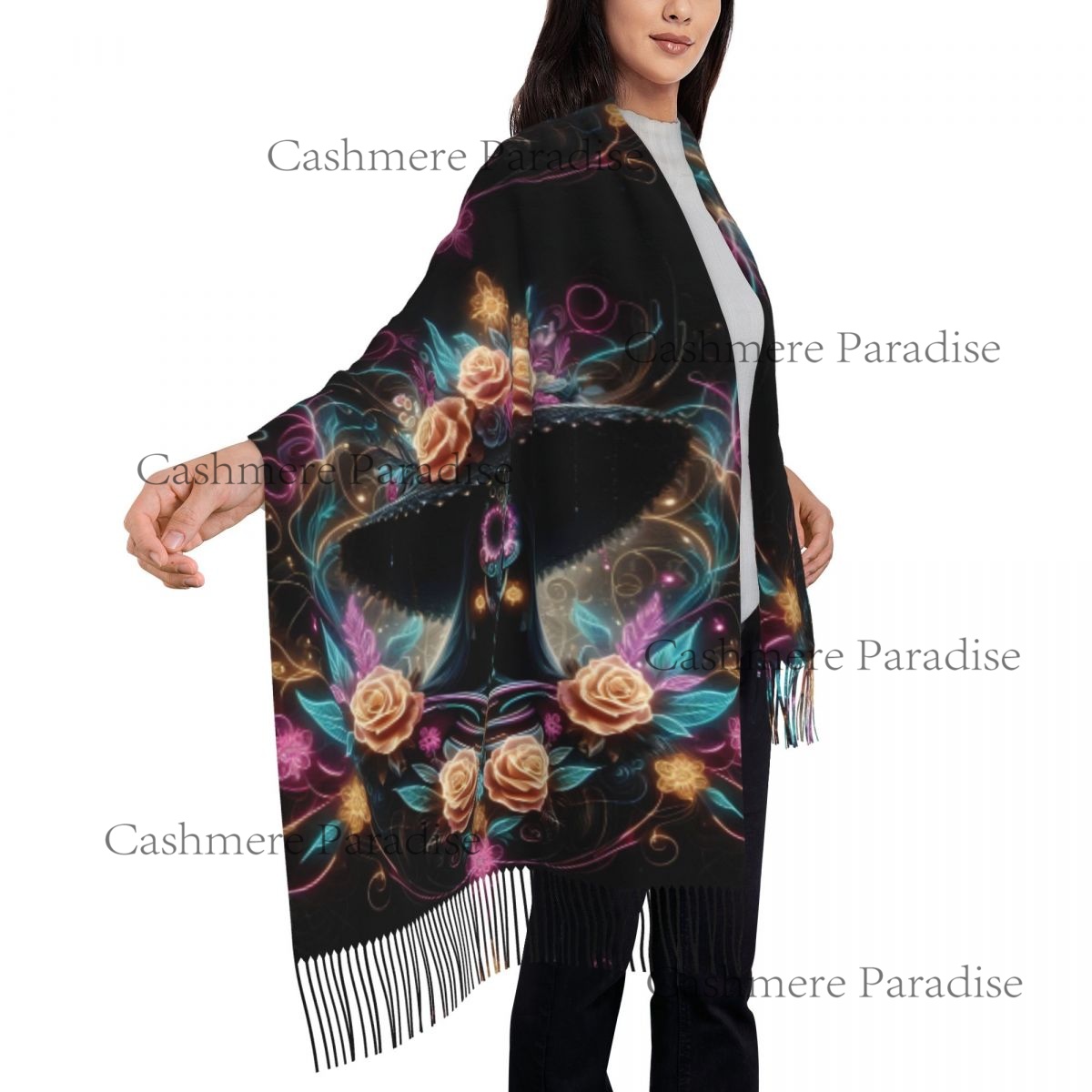 Mexico Skull Woman Vintage Sty - Pashmina Wrap Large ulasan dan harga