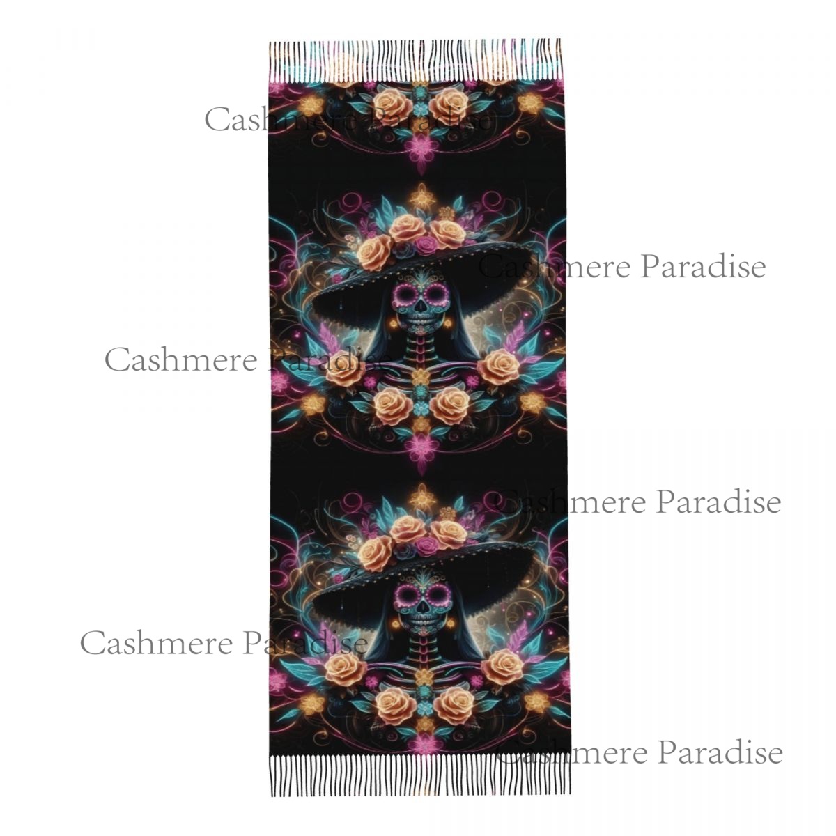 Mexico Skull Woman Vintage Sty - Pashmina Wrap Large ulasan dan harga