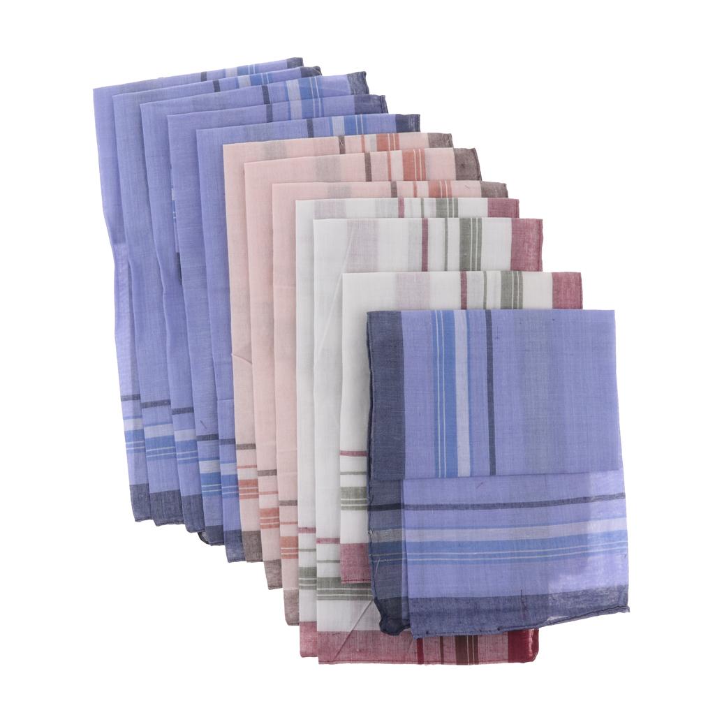 12 Pieces Men Assorted Cotton  - Handkerchief Cotton Men ulasan dan harga