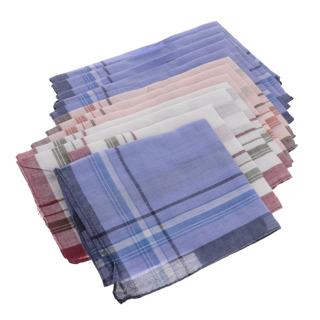 12 Pieces Men Assorted Cotton  - Handkerchief Cotton Men ulasan dan harga