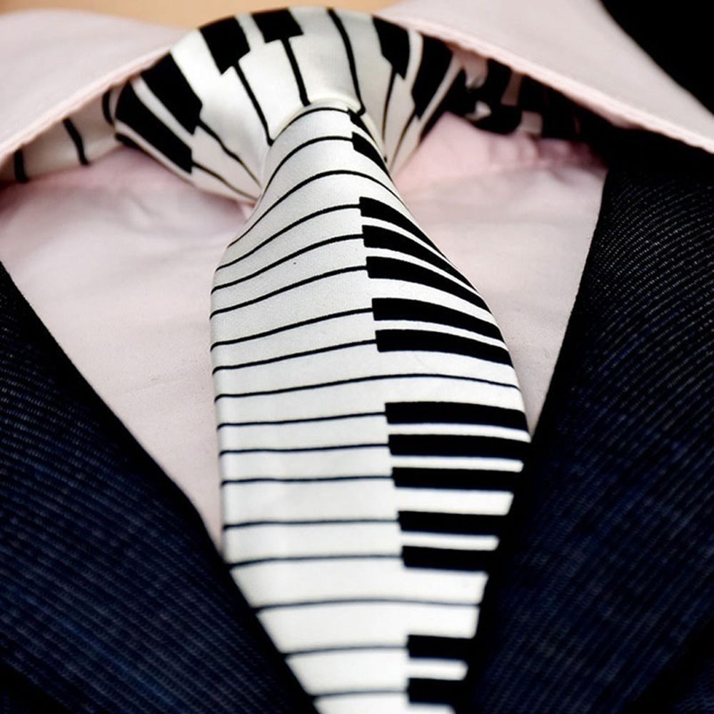 Skinny Piano Black & White Men - Skinny Tie Men ulasan dan harga