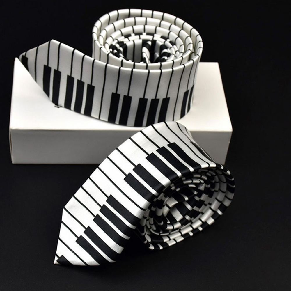 Skinny Piano Black & White Men - Skinny Tie Men ulasan dan harga