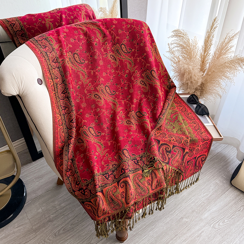 Tassel Blanket Design Thick Pa - Woven Scarf Blanket ulasan dan harga