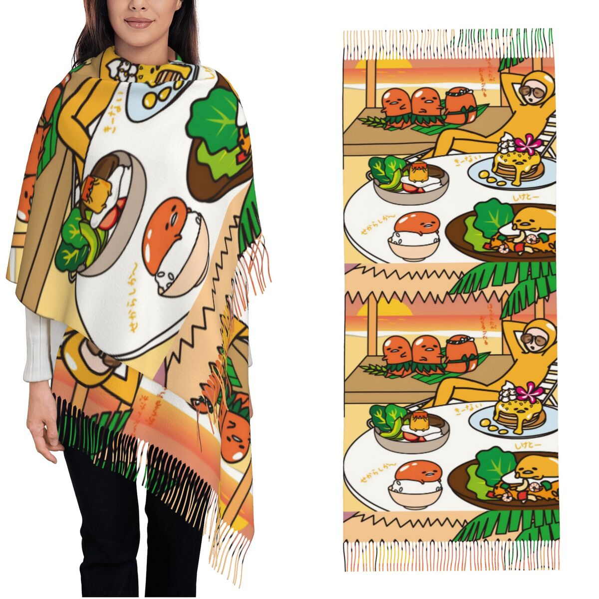 Women's Scarf with Tassel Gude - Pashmina Wrap Large ulasan dan harga