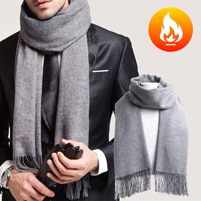 Autumn And Winter Solid Color  - Muffler Men Wool ulasan dan harga