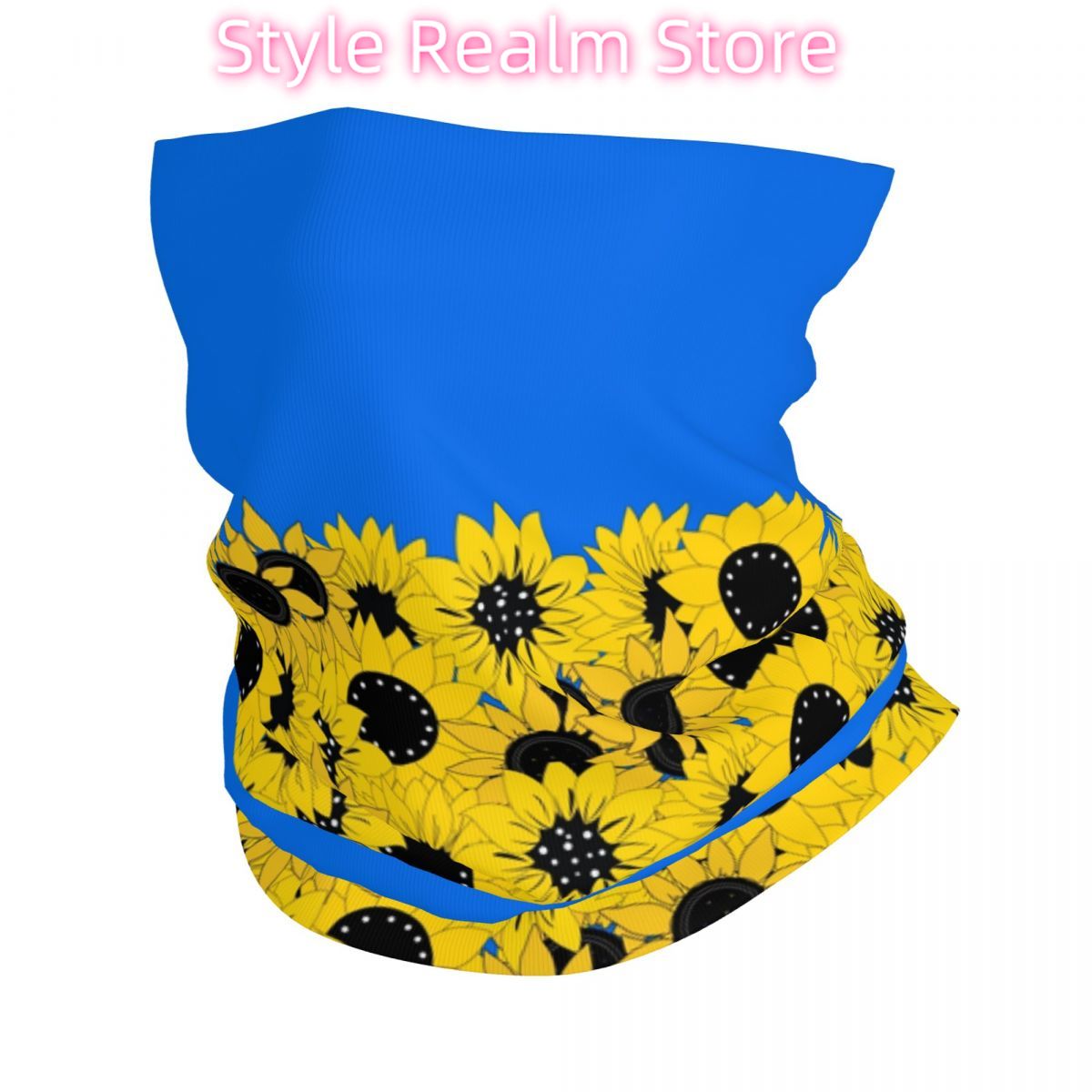 Blue Sunflower Printed Winter  - Neck Warmer Tube ulasan dan harga