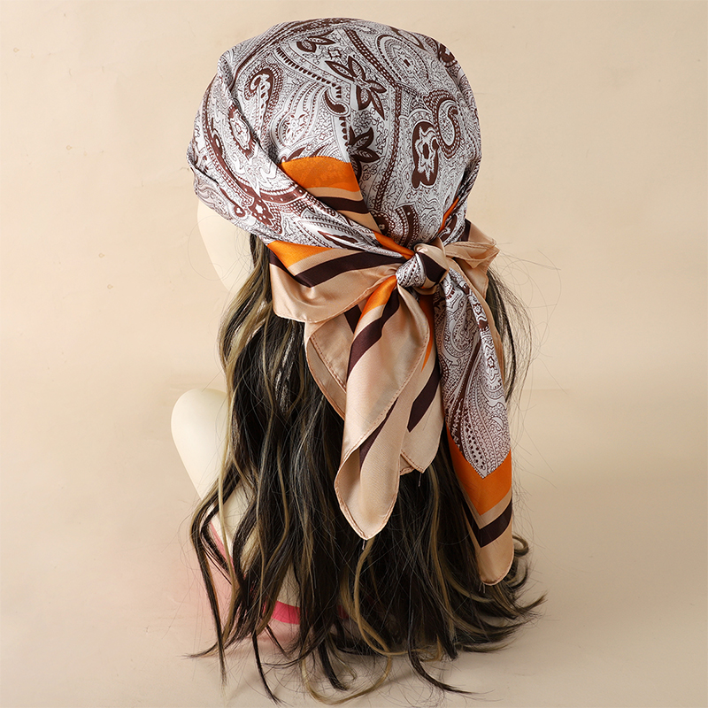 Luxury Women Silk Square Scarf - Face Scarf Mask ulasan dan harga