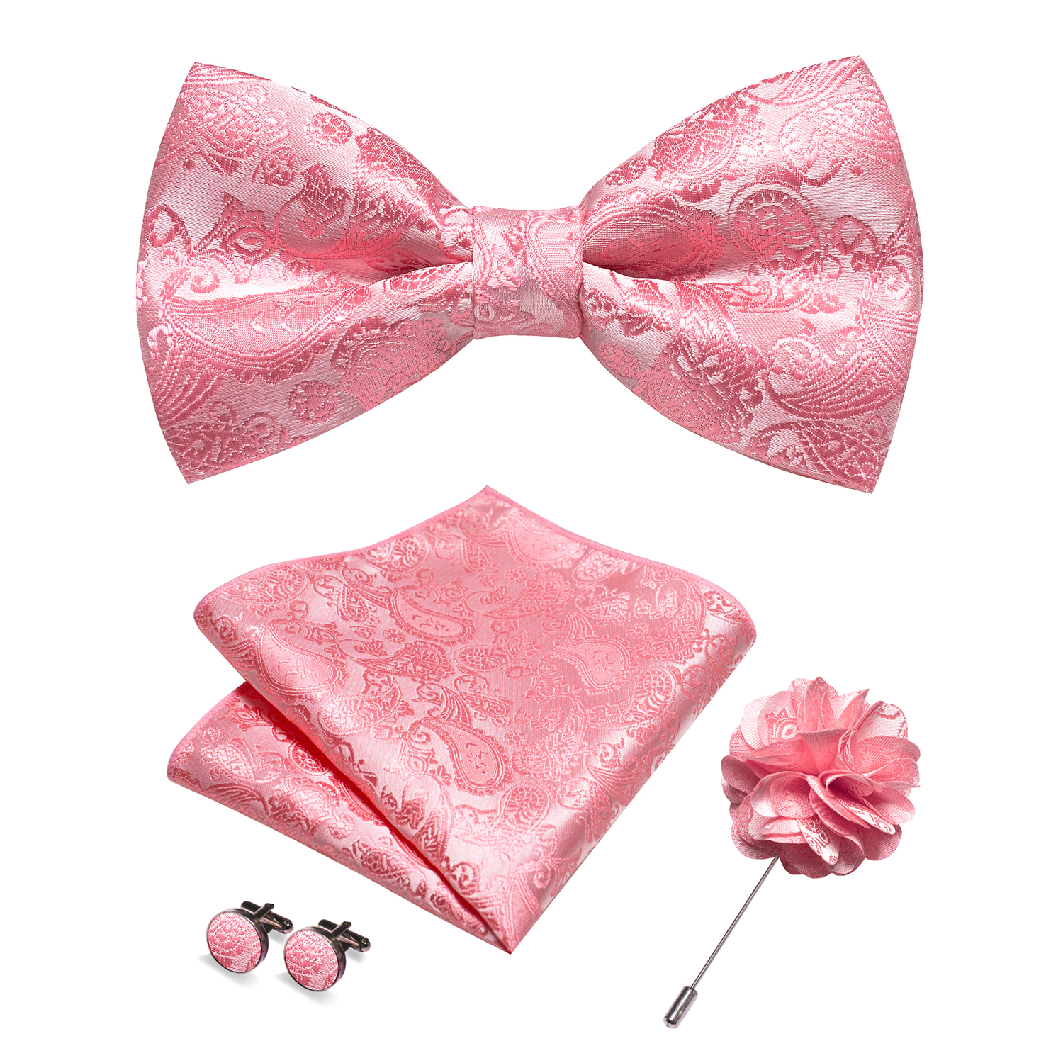 Champagne Silk Jacquard Paisle - Bow Tie Pre Tied ulasan dan harga