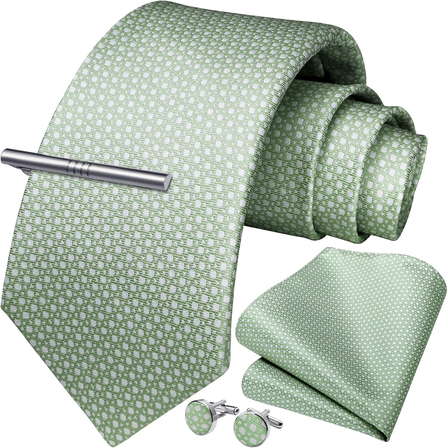 Classic Checkered Tie Set with - Pocket Square Set ulasan dan harga