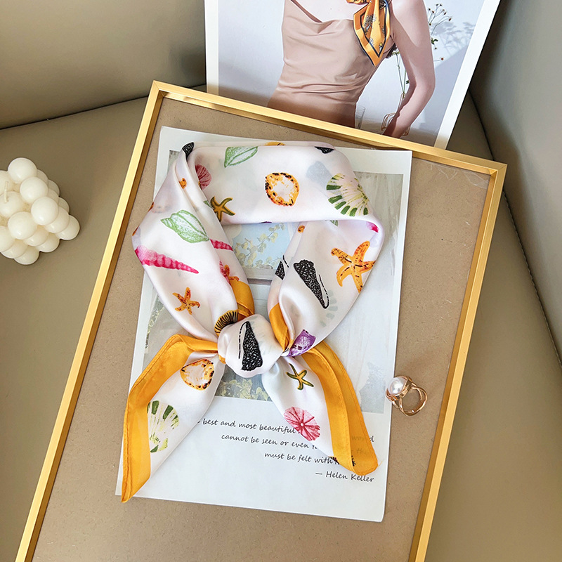 Women Silk Feeling Square Scar - Face Scarf Mask ulasan dan harga