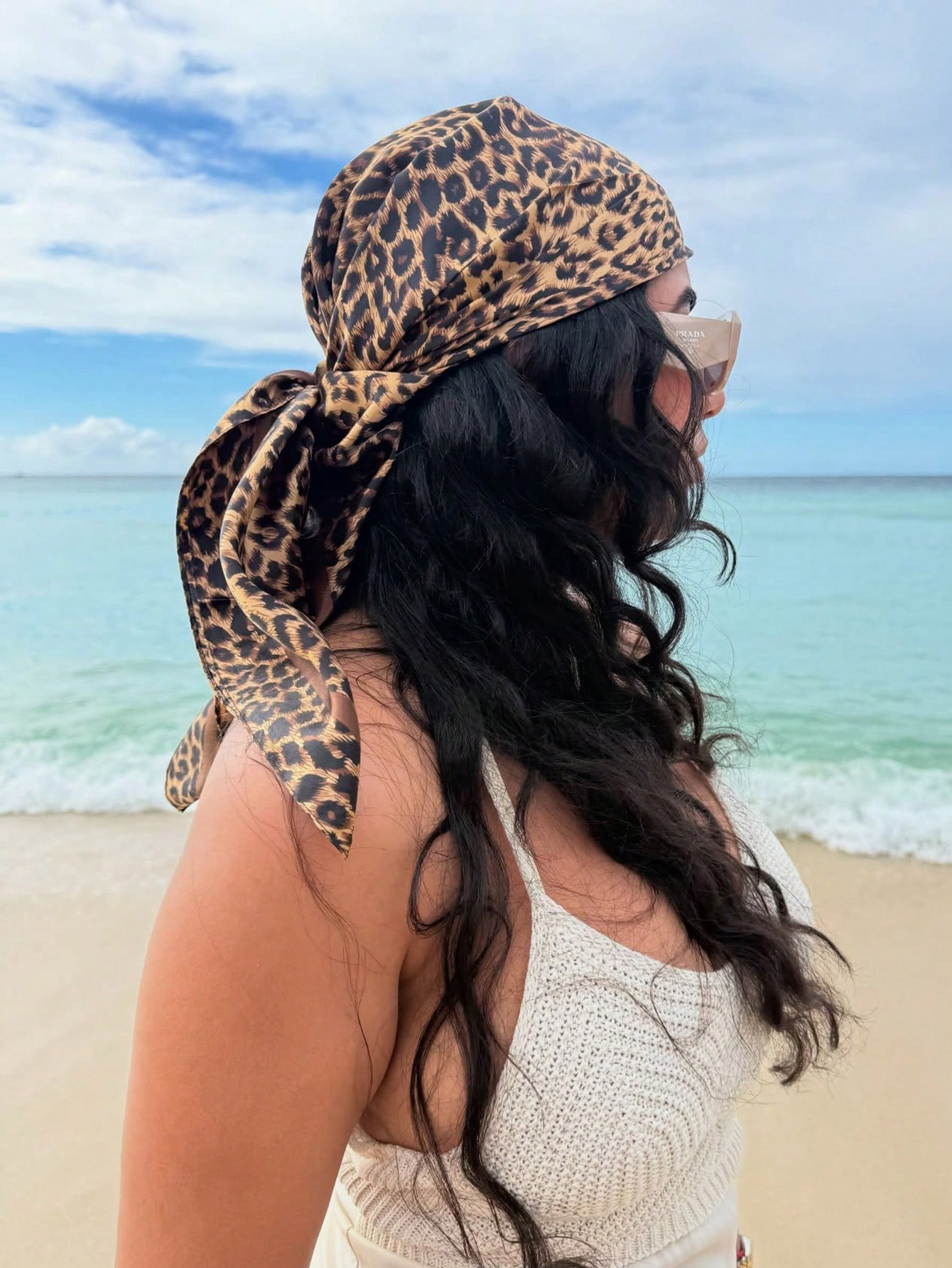 90cm Leopard Print Neckerchief - Face Scarf Mask ulasan dan harga