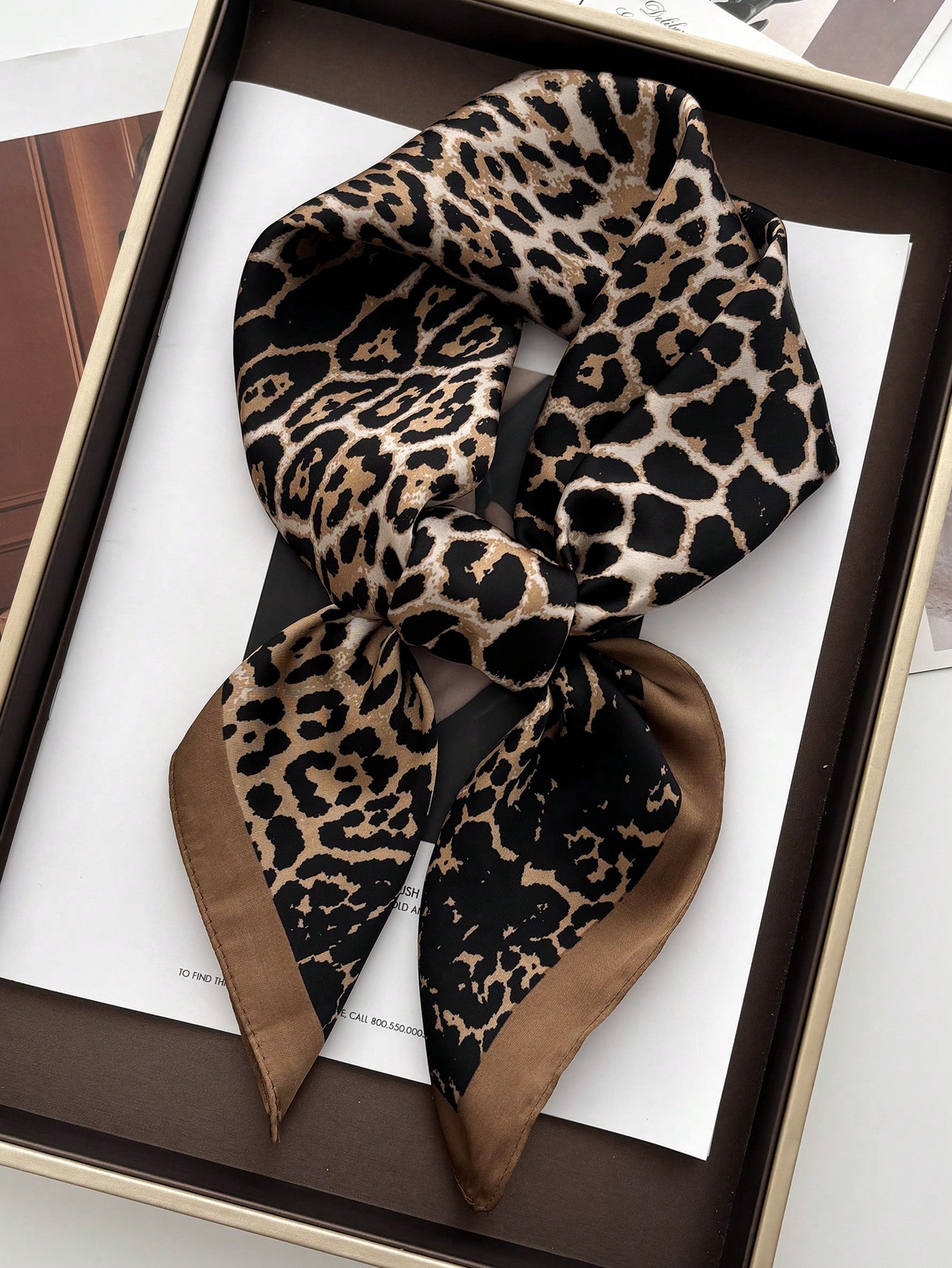 1pc Luxury Brand Leopard Print - Bandana Cotton ulasan dan harga