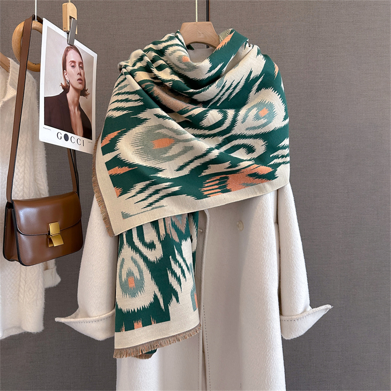 2025 Brand Warm Cashmere Ponch - Woven Scarf Blanket ulasan dan harga