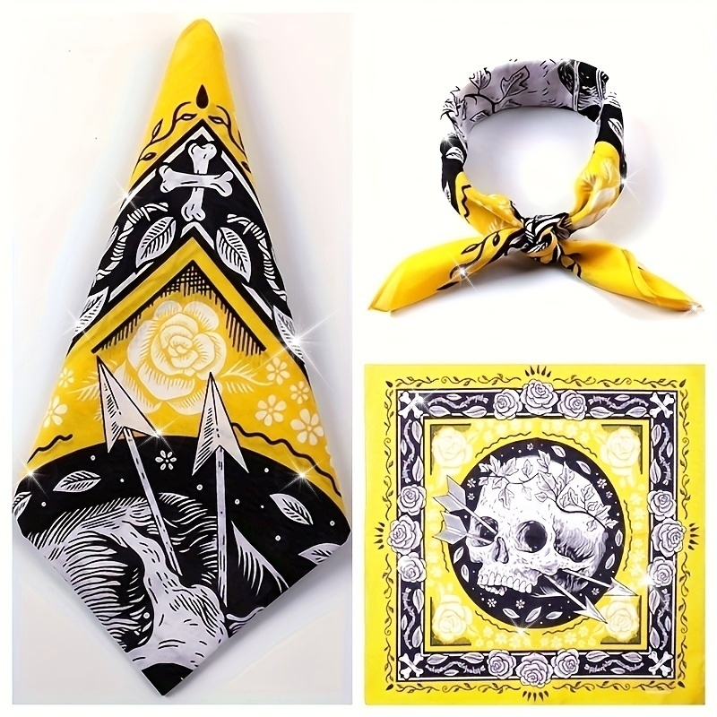 Skull Arrow Retro Headscarf Sq - Bandana Cotton ulasan dan harga