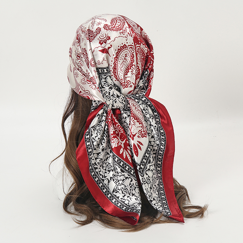 Satin Square Scarf Women Musli - Face Scarf Mask ulasan dan harga