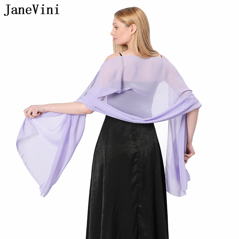JaneVini Elegant Pink Chiffon  - Stole Wedding Shawl ulasan dan harga
