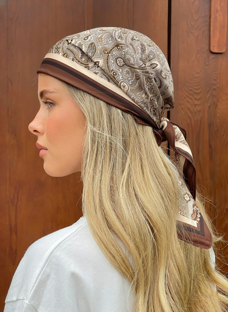 Luxury Spring Silk Scarf Women - Silk Tie Striped ulasan dan harga