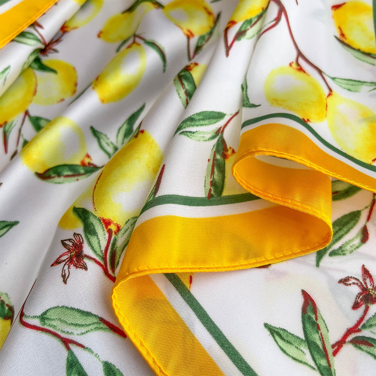 2025 New Yellow Lemon Print Sq - Face Scarf Mask ulasan dan harga