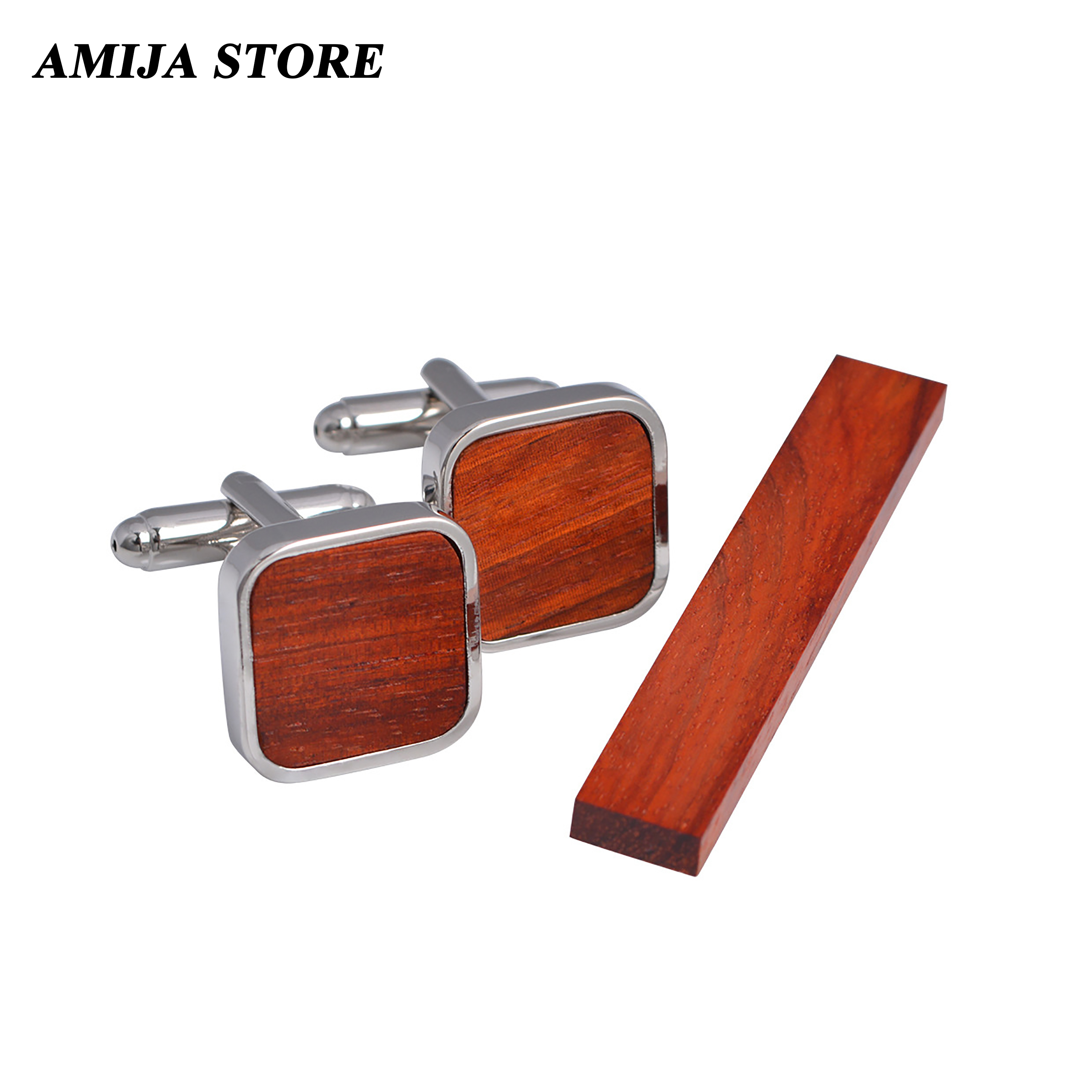 High Quality Wooden Cufflinks  - Tie Bar Set Gift ulasan dan harga
