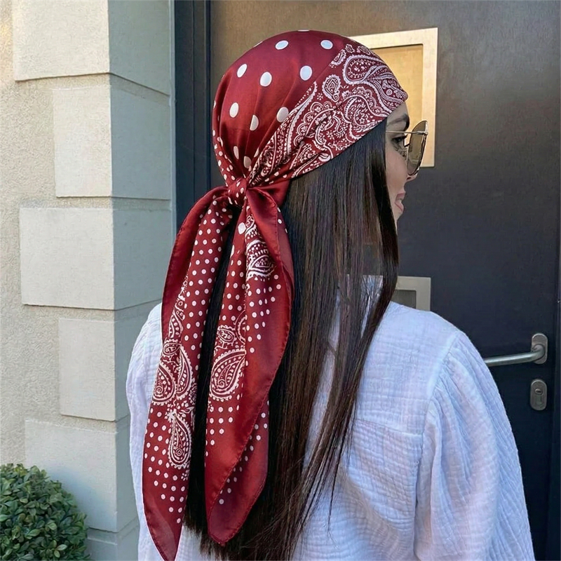 90cm Luxury Brand 2026 Dot Pri - Face Scarf Mask ulasan dan harga