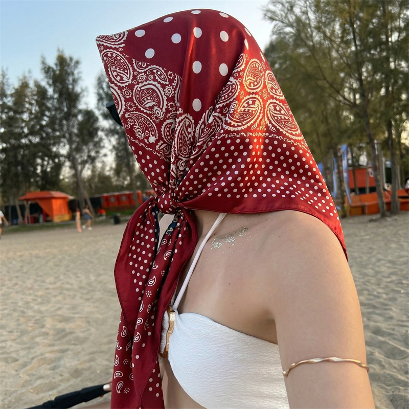90cm Luxury Brand 2026 Dot Pri - Face Scarf Mask ulasan dan harga