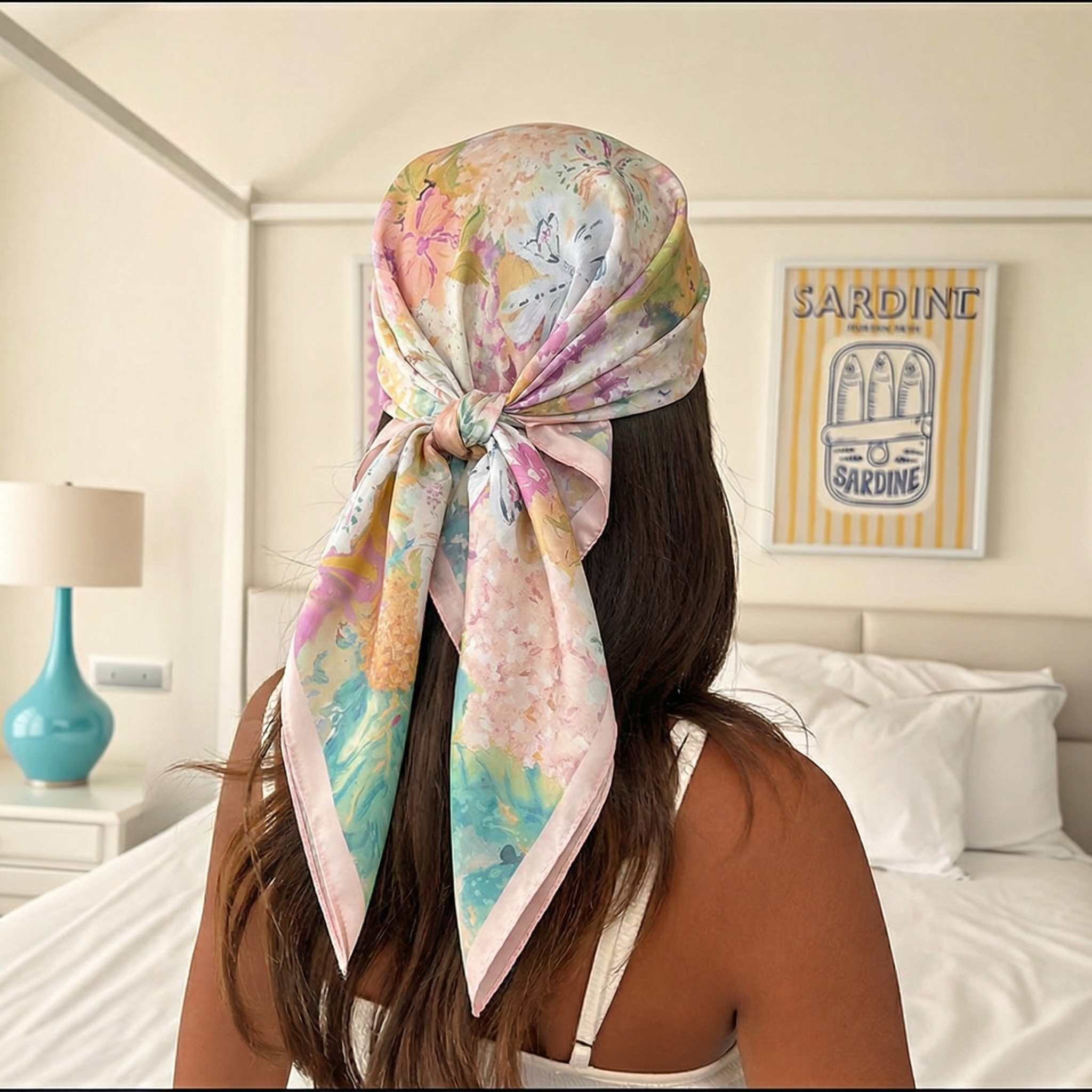 70*70cm Square Silk Scarf for  - Silk Neck Scarf ulasan dan harga