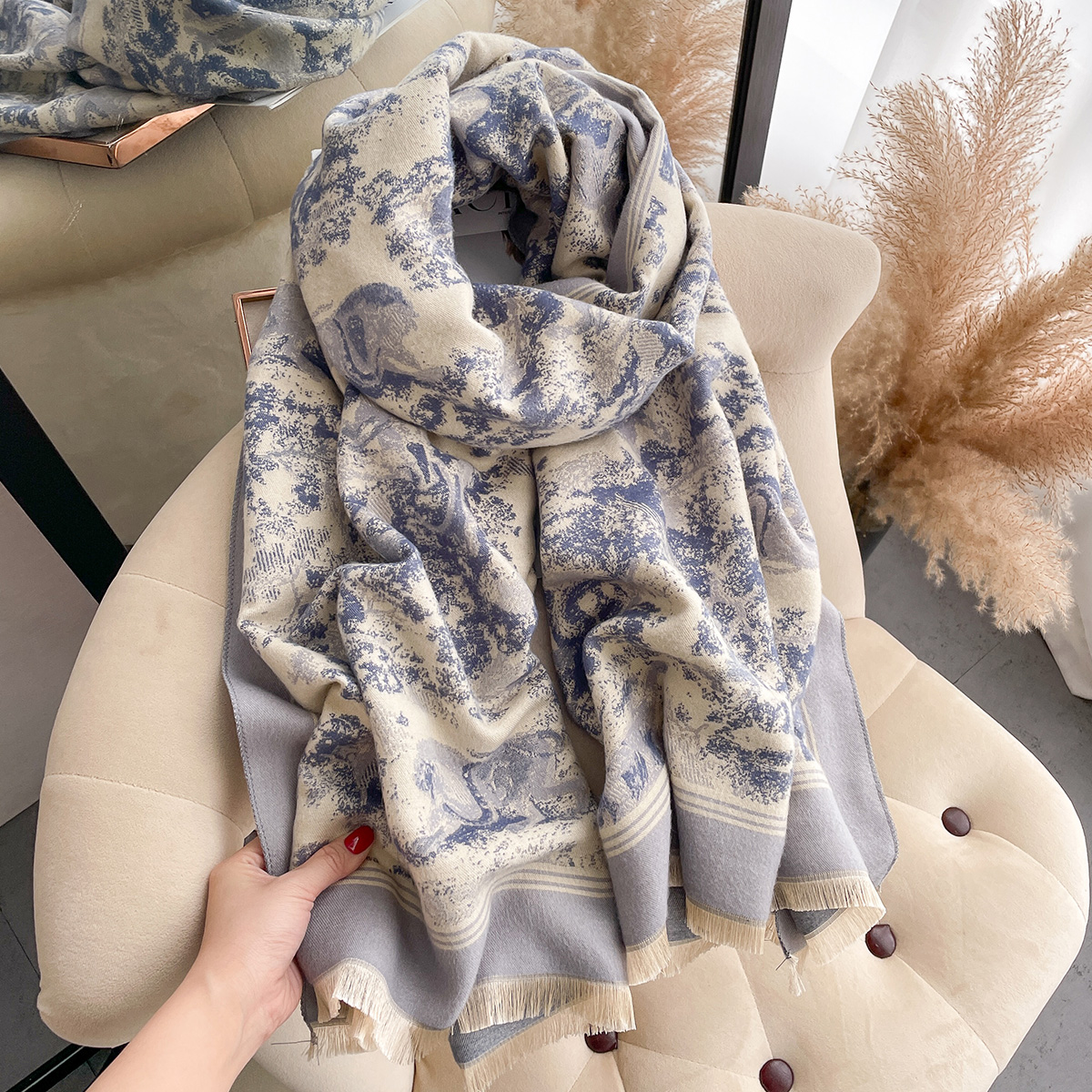Luxury Winter Cashmere Scarf W - Woven Scarf Blanket ulasan dan harga