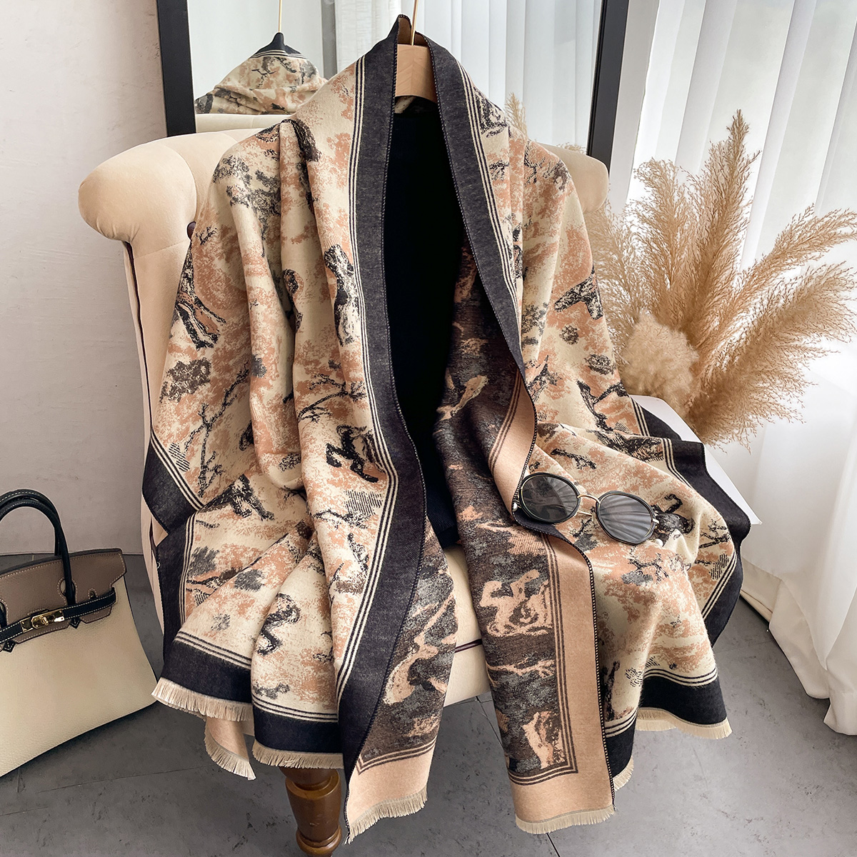 Luxury Winter Cashmere Scarf W - Woven Scarf Blanket ulasan dan harga