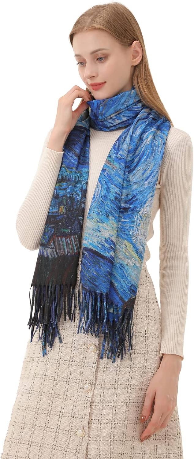 Star Sky Vintage Oil Painting  - Pashmina Wrap Large ulasan dan harga