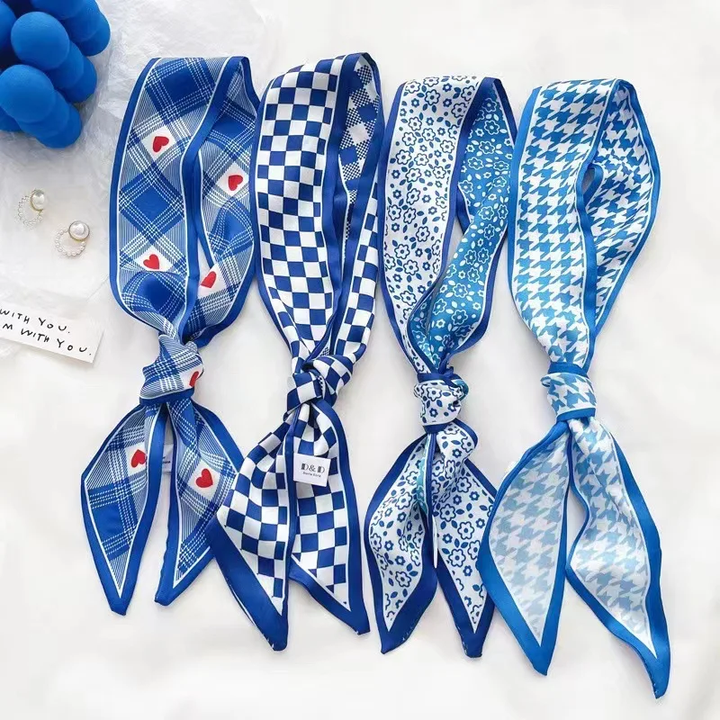 Klein blue silk scarf new chec - Silk Tie Striped ulasan dan harga
