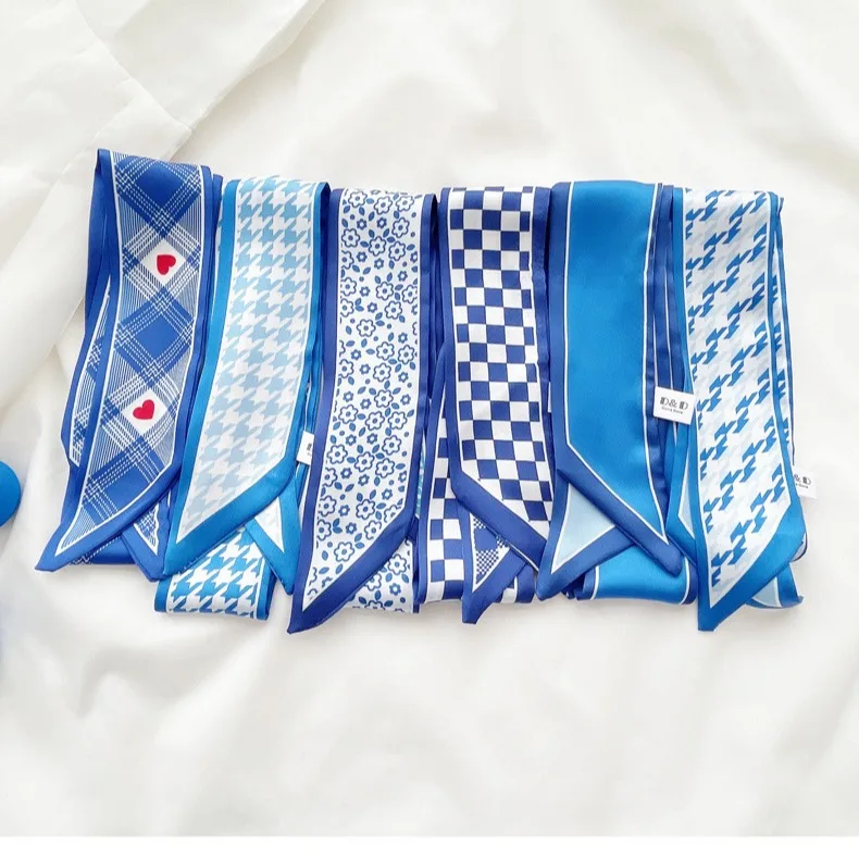 Klein blue silk scarf new chec - Silk Tie Striped ulasan dan harga