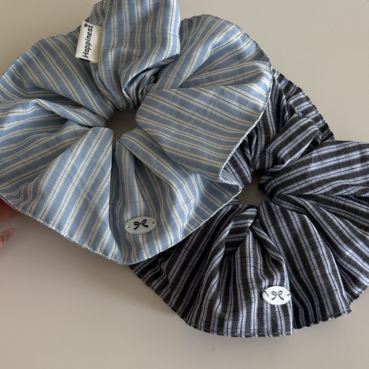 Korea Fashion Stripe Hair Rubb - Silk Tie Striped ulasan dan harga